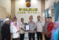 Kapolres Aceh Utara Terima Piagam Penghargaan Dari Gemantara