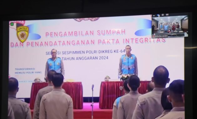 Panitia Seleksi Sespimmen Dikreg Ke-64 Polda Aceh Teken Pakta Integritas