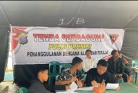 Polda Sumut Dirikan Tenda Serbaguna untuk Bantu Anak-Anak Korban Longsor Humbahas Ujian Semester