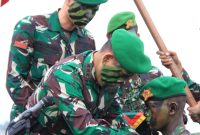 Upacara tradisi Pembaretan Program Studi Kejuruan Tamtama Infanteri (Dikjurta If) Abit Dikmata TNI AD Gelombang I TA 2023