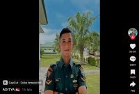 Akun tiktok @teukuaditya5, yang memuat video dengan backsound “sory ye” Bukan Akun pribadi milik Serda Teuku Aditya Maulida Putra.