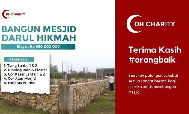 DH Charity Luncurkan Program Waqaf Masjid dan Minta Kontribusi Masyarakat