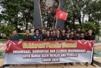 Elemen Masyarakat dan Organisasi Mahasiswa di Banda Aceh Deklarasikan Pemilu Damai