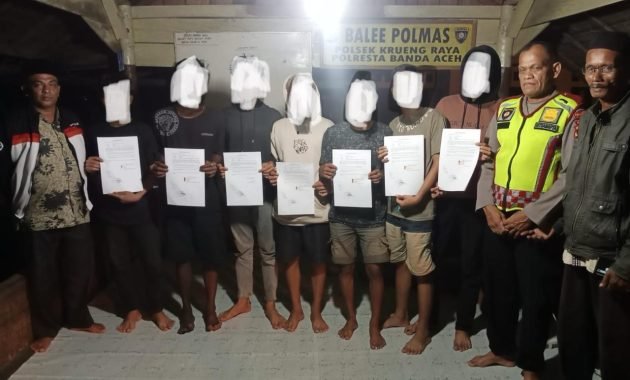 Polsek Krueng Raya Kembalikan 7 Remaja ke Aparatur Gampong Usai Jalani Pembinaan