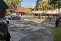 Muspika Kuta Alam Gelar Apel Gabungan Satlinmas.