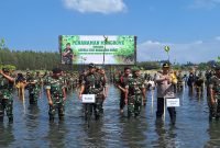 Kepala Staf Angkatan Darat tanam 64.500 Bibit Mangrove Secara Serentak di seluruh Wilayah Prov. Aceh.