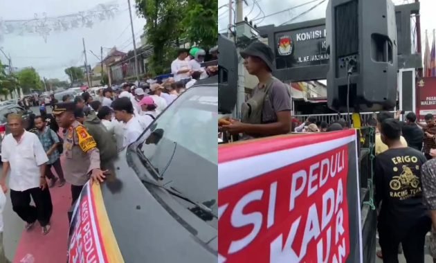 Diduga Kecewa, Massa Pendukung Salah Satu Calon Gubernur Demo di Depan KPU Kota Medan “Usir Pj Gubernur”