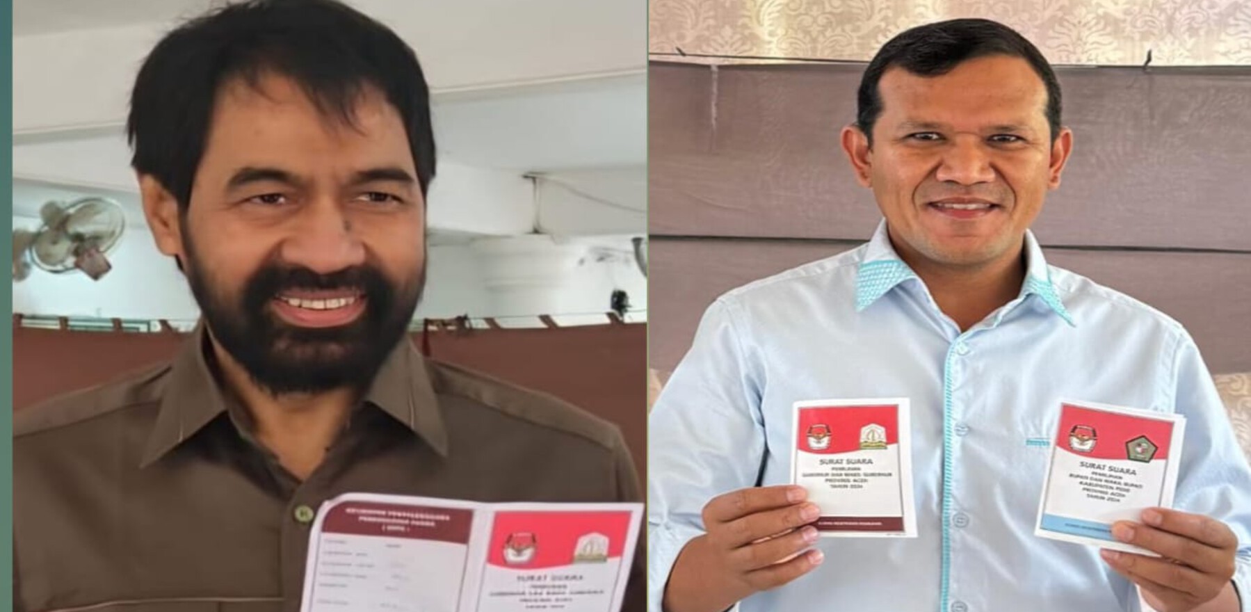 Mualem dan Dek Fadh Gunakan Hak Pilih di Tempat Berbeda, Dek Fad : Pilihlah Dengan Hati Nurani