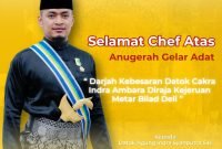 Selamat Anugerah Kebesaran Datok Agung Indra Syahputra S.H.,