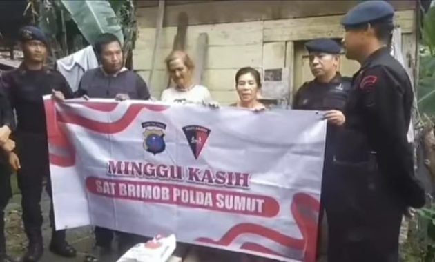 Personel Gegana Brimob Polda Sumut Gelar Bakti Sosial di Tanjung Morawa