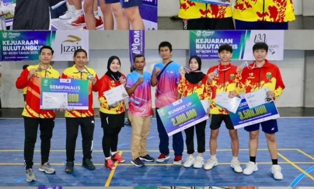 Libatkan 102 Tim Ikut Even Bulutangkis Moment Cup se-Aceh 2025,PUPR Plus Berhasil Tampil Gemilang Membawah Sejumlah Piala