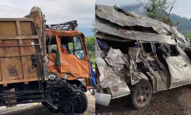 Rem Blong di Jalur Seulawah, Truk Tronton Tambrak Hiace, 5 Orang Meninggal di Tempat