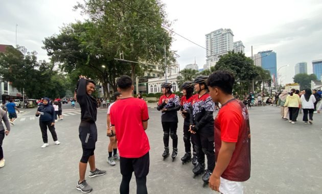 Car Free Day Polrestabes Medan Patrolis Sepatu Roda Humanis
