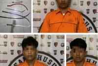 Polres Pelabuhan Belawan Tangkap Tiga Begal Bersenjata Tajam