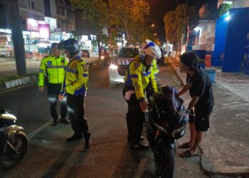 Satlantas Polres Aceh Barat Gelar Razia, 10 Sepeda Motor Berknalpot Brong Diamankan