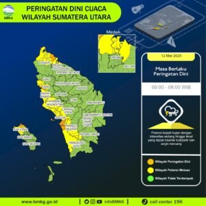 Peringatan Dini BMKG Sumatera Utara, Medan Hujan Petir 