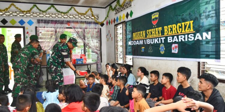 Kodam I/BB Gelar Program Makan Sehat Bergizi untuk 250 Anak dari 14 Panti Asuhan