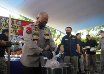 Polda Riau Gelar Pemusnahan Barang Bukti Narkoba