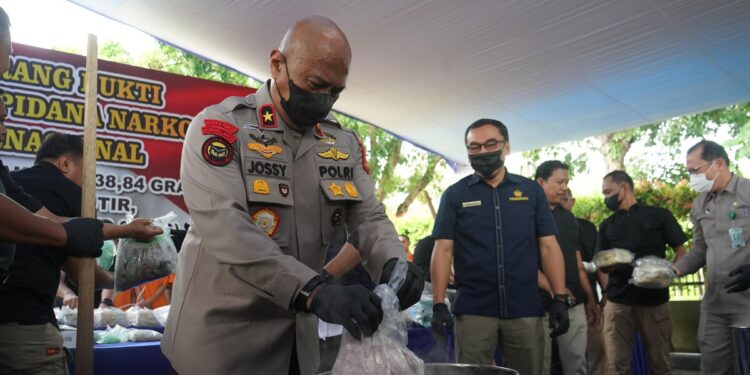 Polda Riau Gelar Pemusnahan Barang Bukti Narkoba