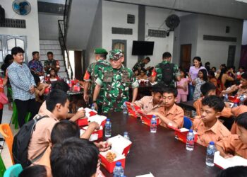 Kodam I/BB Gelar Program Makan Sehat Bergizi untuk 250 Anak Panti Asuhan di Deli Serdang