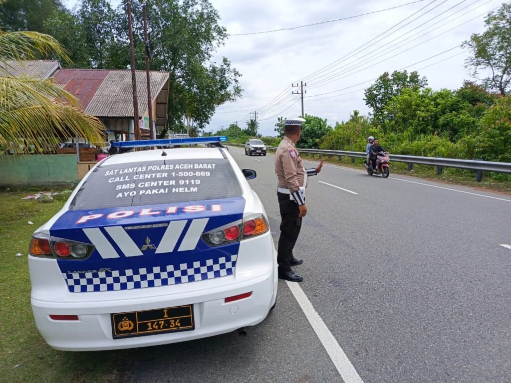 Satlantas Polres Aceh Barat Lakukan Pengamanan di Objek Wisata 