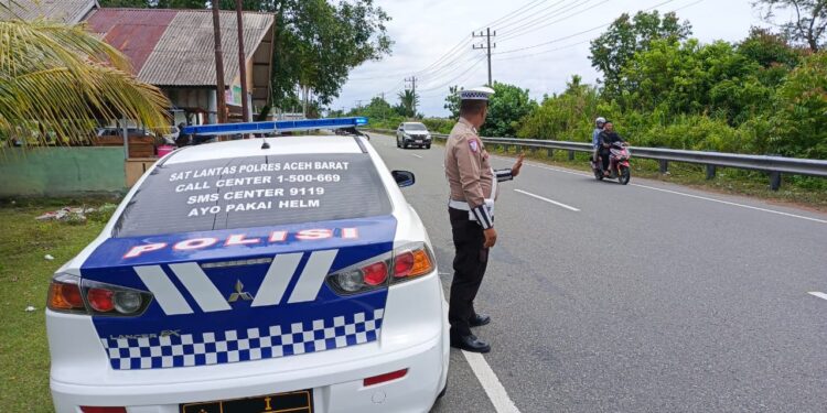 Satlantas Polres Aceh Barat Lakukan Pengamanan di Objek Wisata 
