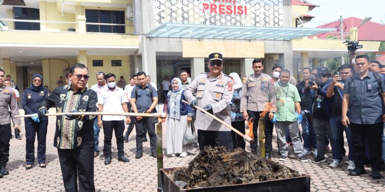 Kapolda Aceh Pimpin Pemusnahan 25 Kg Kokain, 108 Kg Sabu, dan 640 Kg Ganja