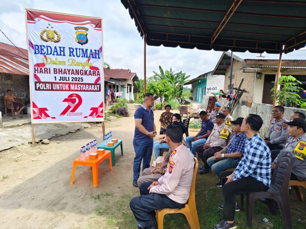 Polda Sumut Perbaiki Rumah Warga Miskin Peringatan HUT Bhayangkara ke-79