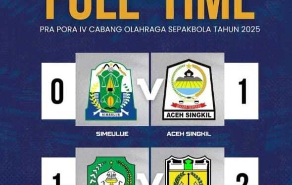 Tim Sepak Bola Pra Pora Simeulue Kalah Tipis dari Singkil di Laga Perdana Grup A