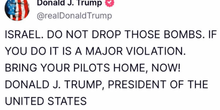 Trump Ultimatum Israel: Jangan Jatuhkan Bom ke Iran, Ini Pelanggaran Besar!