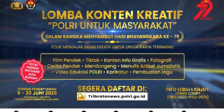 Ramaikan HUT Bhayangkara ke-79, 1000 Peserta Daftar Lomba Konten Kreatif Polri