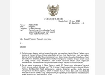 Muallem Surati Presiden Prabowo, Minta Tanah Blang Padang Dikembalikan ke Masjid Raya Baiturrahman