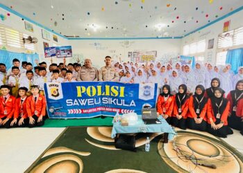 Satlantas Aceh Barat Saweu Sikula: Lakukan Penyuluhan Tentang Tertib Berlalulintas