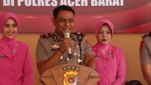 Suasana Haru dan Penuh Kehangatan, IPTU Fachmi Suciandy Sampaikan Kata Pamit dalam Acara Kenal Pamit di Mapolres Aceh Barat