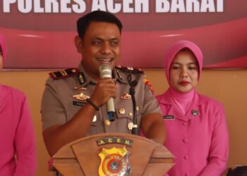 Suasana Haru dan Penuh Kehangatan, IPTU Fachmi Suciandy Sampaikan Kata Pamit dalam Acara Kenal Pamit di Mapolres Aceh Barat