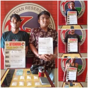 Satu Bandar, 3 Pengedar dan 1 Kurir berhasil Ditangkap Satresnarkoba Polres Palas