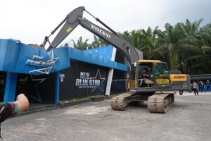 Blue Star Langkat Jadi Sarang Narkoba dan Tak Berizin di Robohkan Polisi
