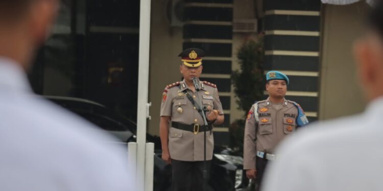 Peringati Hari Juang Polri, Polres Sergai Gelar Upacara di Tengah Rintikan Hujan