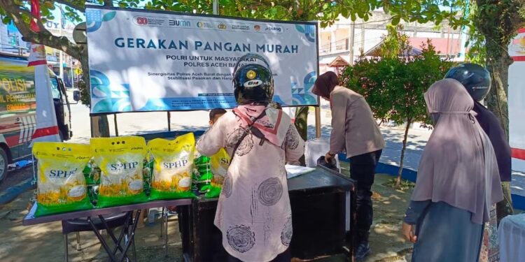 Polres Aceh Barat Gelar Gerakan Pangan Murah