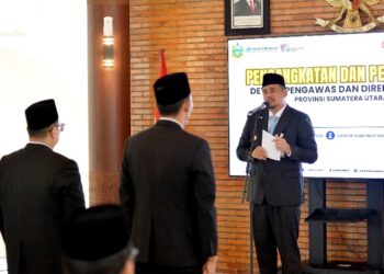 Lantik Dua Direksi Perumda Tirtanadi, Bobby Tekankan Tentang Pelayanan Masyarakat Hingga Investor