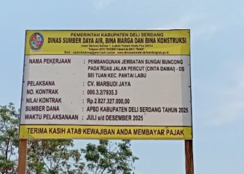Proyek Pembangunan Jembatan Sei Buncong di Deli Serdang Diduga Fiktif, Warga Pertanyakan Progres