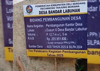 Pembangunan Kantor Desa Bandar Labuhan Diduga Sarat Korupsi