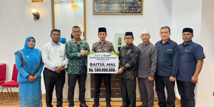 Bank Aceh Syariah Salurkan Zakat Rp534 Juta ke Baitul Mal Aceh Barat