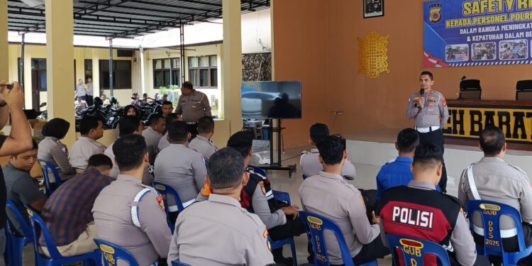Satlantas Aceh Barat Gelar Safety Riding Kepada Personel Polres Dalam Rangka Meningkatkan Disiplin dan Kepatuhan Dalam Berkendara