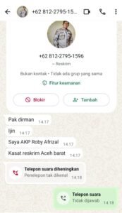 Nomor WhatsApp Kasat Reskrim Aceh Barat Dibajak, Warga Diminta Waspada Penipuan