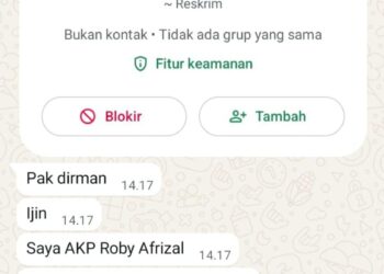 Nomor WhatsApp Kasat Reskrim Aceh Barat Dibajak, Warga Diminta Waspada Penipuan