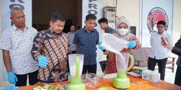 Polres Lhokseumawe Musnahkan Sabu Sitaan, Komitmen Pemberantasan Narkoba Terus Digelorakan
