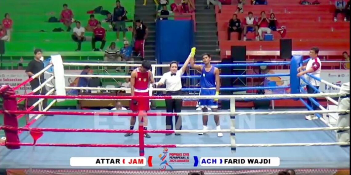 Setelah Tumbangkan Jambi, Petinju Asal Aceh Barat Raih Kemenangan di Ajang POPNAS 2025