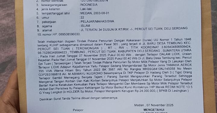 Ojol Jadi Korban Begal, Motor dan HP Raib, Korban Alami Luka Akibat Tebasan Parang