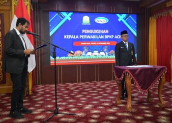 Gubernur Muallem Kukuhkan Kepala BPKP Baru, Ungkap Janji Presiden Bantu Keruk Muara Pelabuhan di Aceh